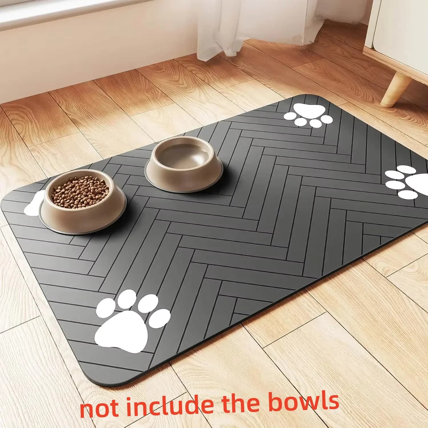 S(little kitten )、M、L bsorbent Pet Feeding Mat, Waterproof Placemat for Dog & Cat Food & Water Bowls, Quick-Dry Rubber Backing