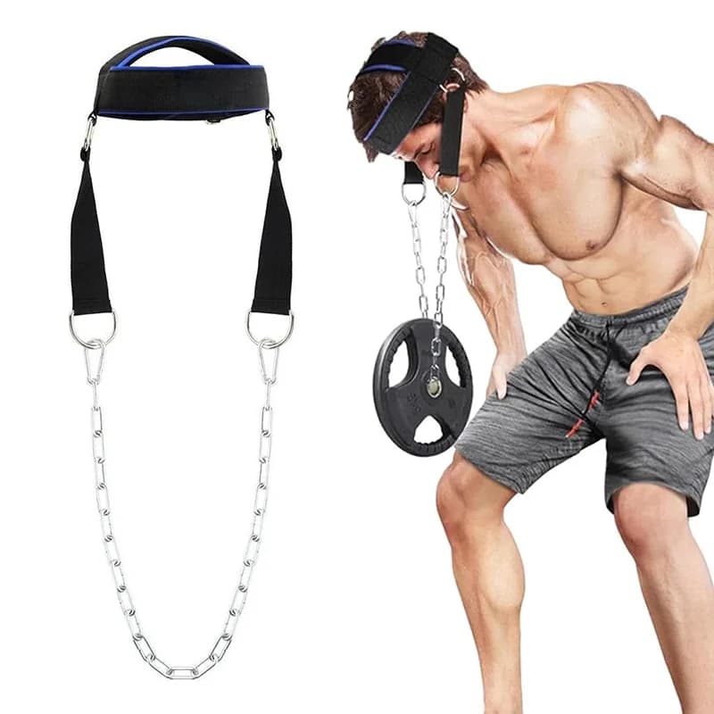 Neck Training Head Harness Weight Bearing Cap Adjustable Neck Builder Belt For Muscle Strengthener Fitness Powerlifting Workout