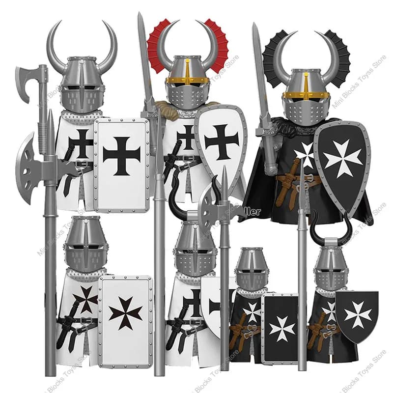 DT8901 Roman Soldier Knights Hospitaller Teutonic Knights Bricks Dolls Action Toy Mini-Figures Building Blocks Kids Toys Model