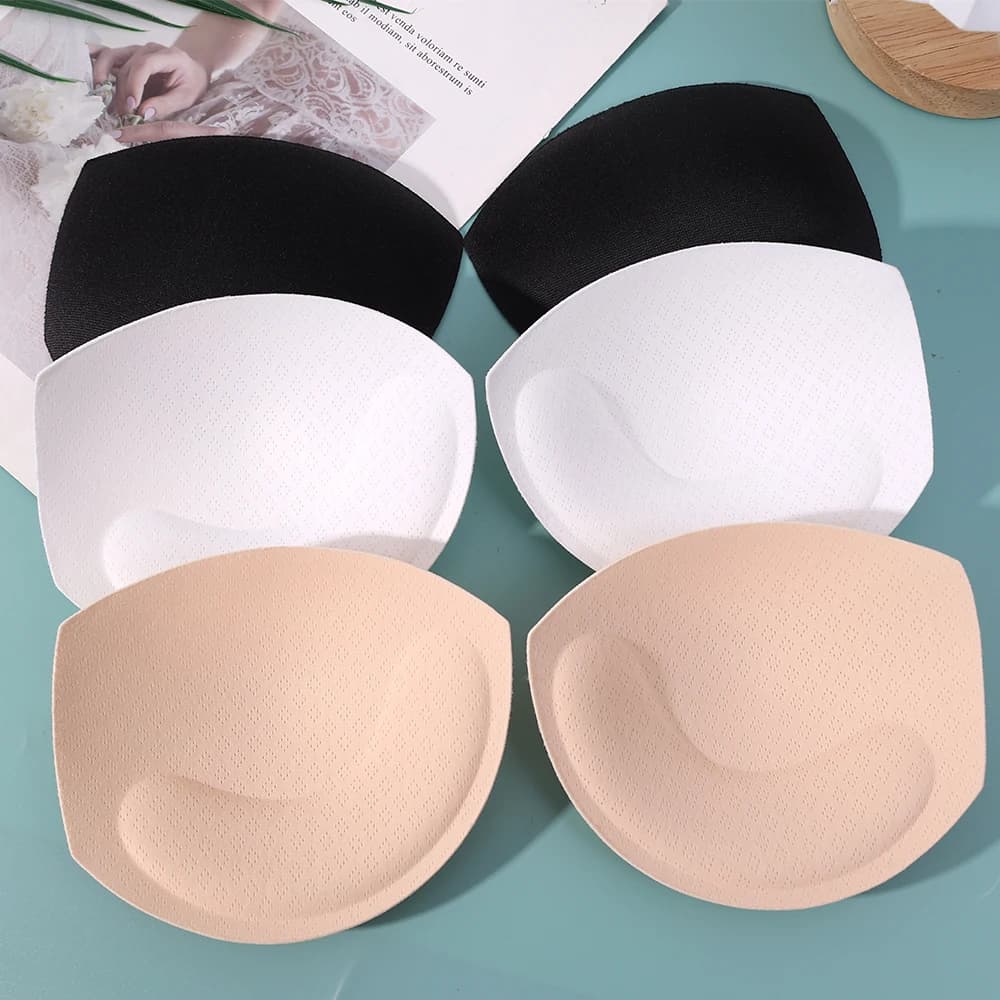 2/4pcs Triangle Sponge Push Up Bra Pads for Women Invisible Insert Swimsuit Bikini Breast Enhancers Chest Cup Pads Accessories