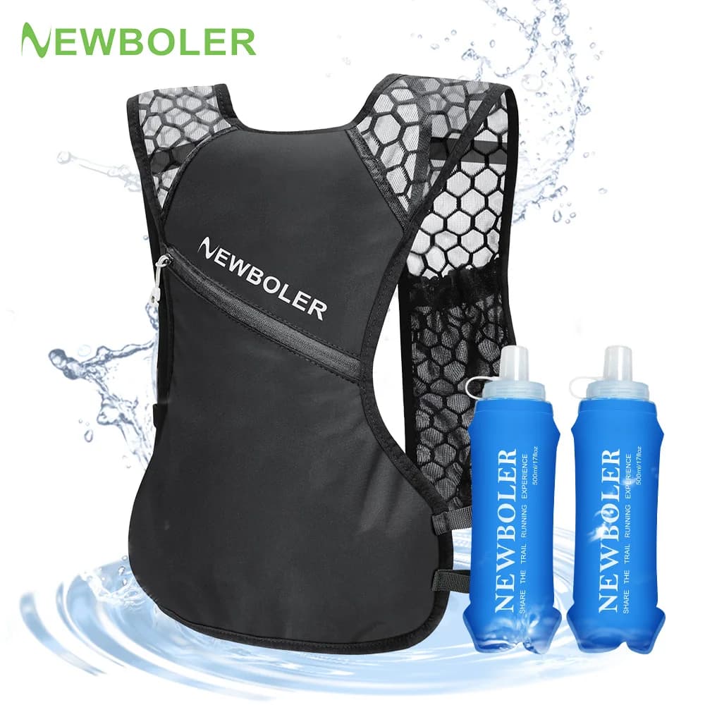 NEWBOLER Breathable Hydration Vest Trail Running Backpacks Lightweight Run Marathon Backpack Riding Bike Climbing Bag