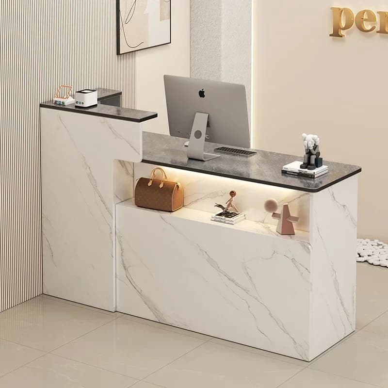Beauty Cashier Bar Counter Simple Luxury Office Small Reception Desk Modern Salon Escritorio De Recepcion Commercial Furniture