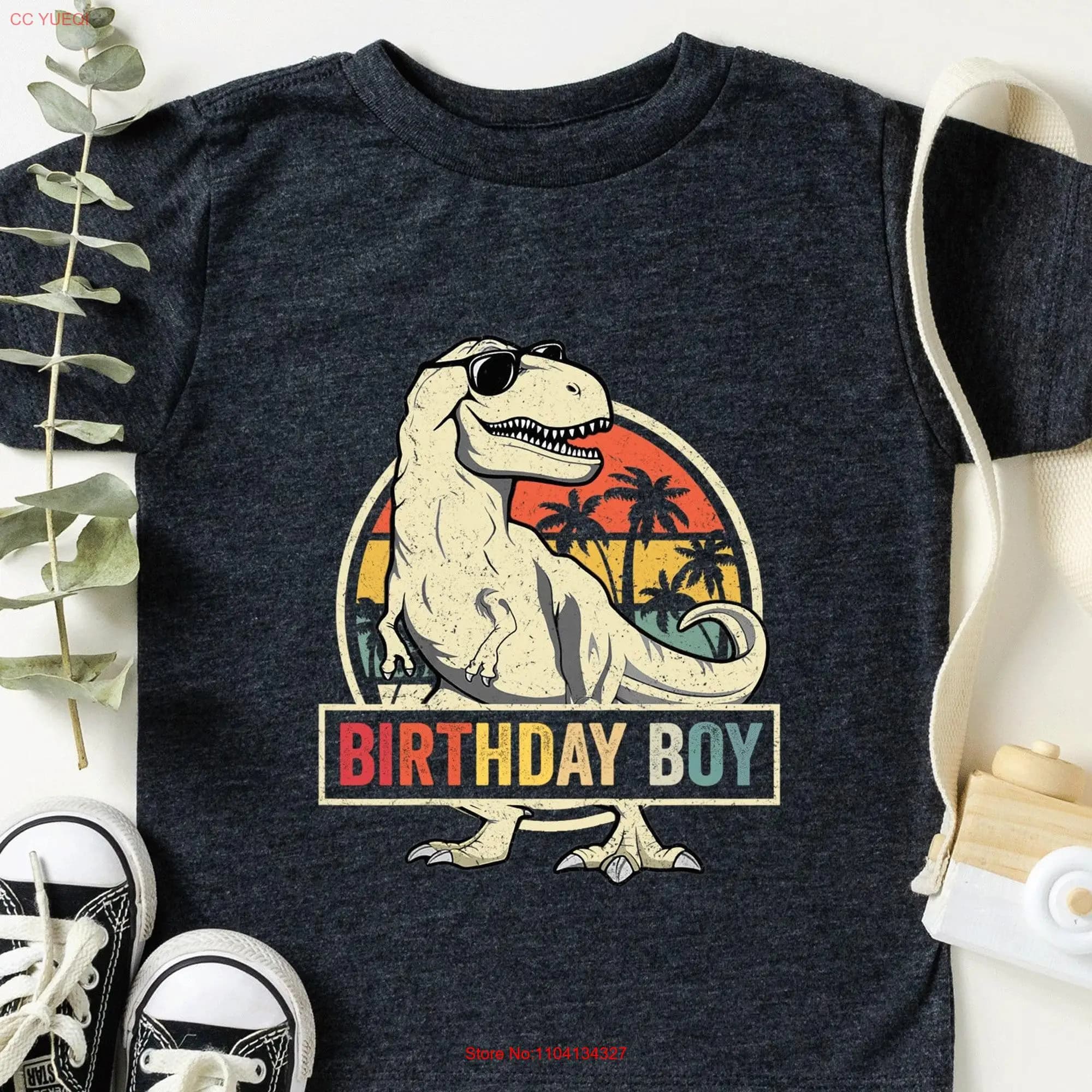 Dinosaur Birthday Boy T Shirt Saurs Rex Boys Party Outfits Dino long or short sleeves