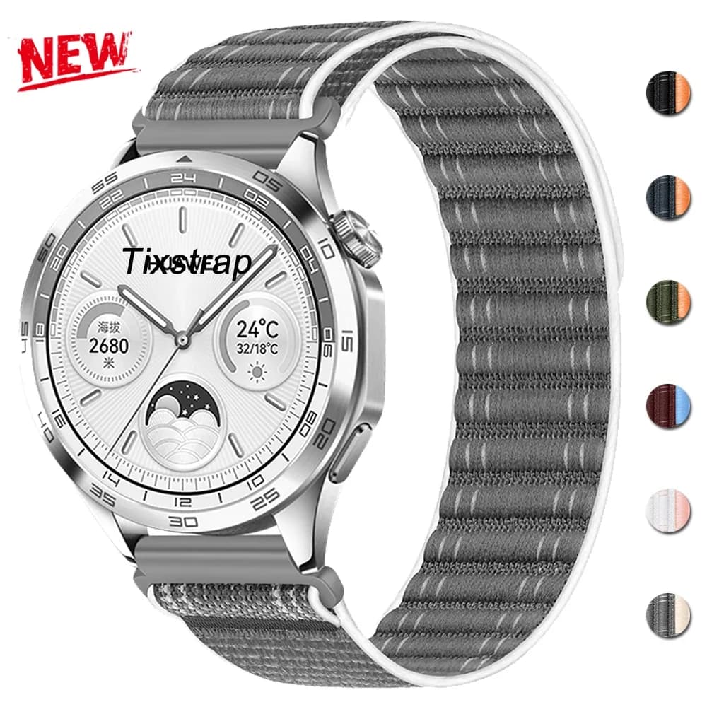 20mm 22mm Nylon Loop Strap For Samsung Galaxy 4 5 6 44mm 40mm/Classic/5 Pro/Gear S3 Bracelet for Huawei Watch GT 4 3 2 Pro 46mm