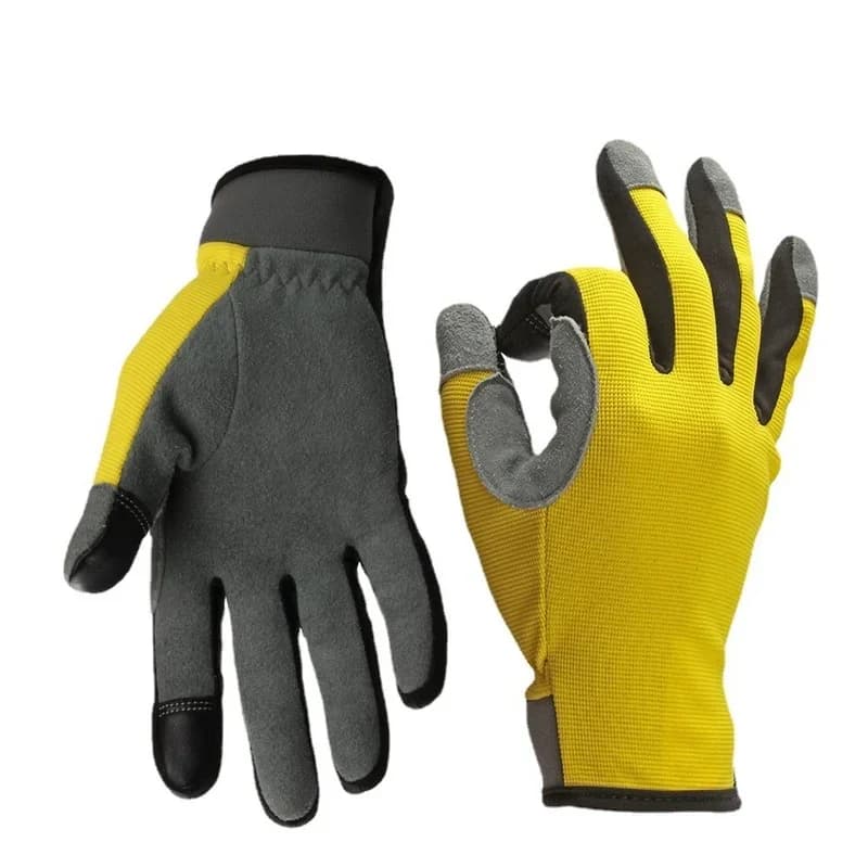Utility Garden Work Gloves Deerskin Touch Screen For Yard Working Gardening Bike Cycling DIY Mechanic For Women And Men