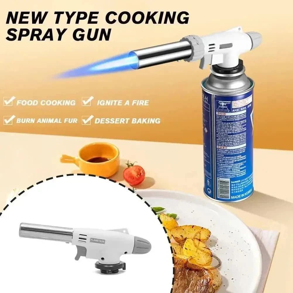 Torch Cooking AutoIgnition Butane Gas Welding-Burner Welding Gas Burner Flame Gas Torch Flame Gun Blow for BBQ Camping Cooking