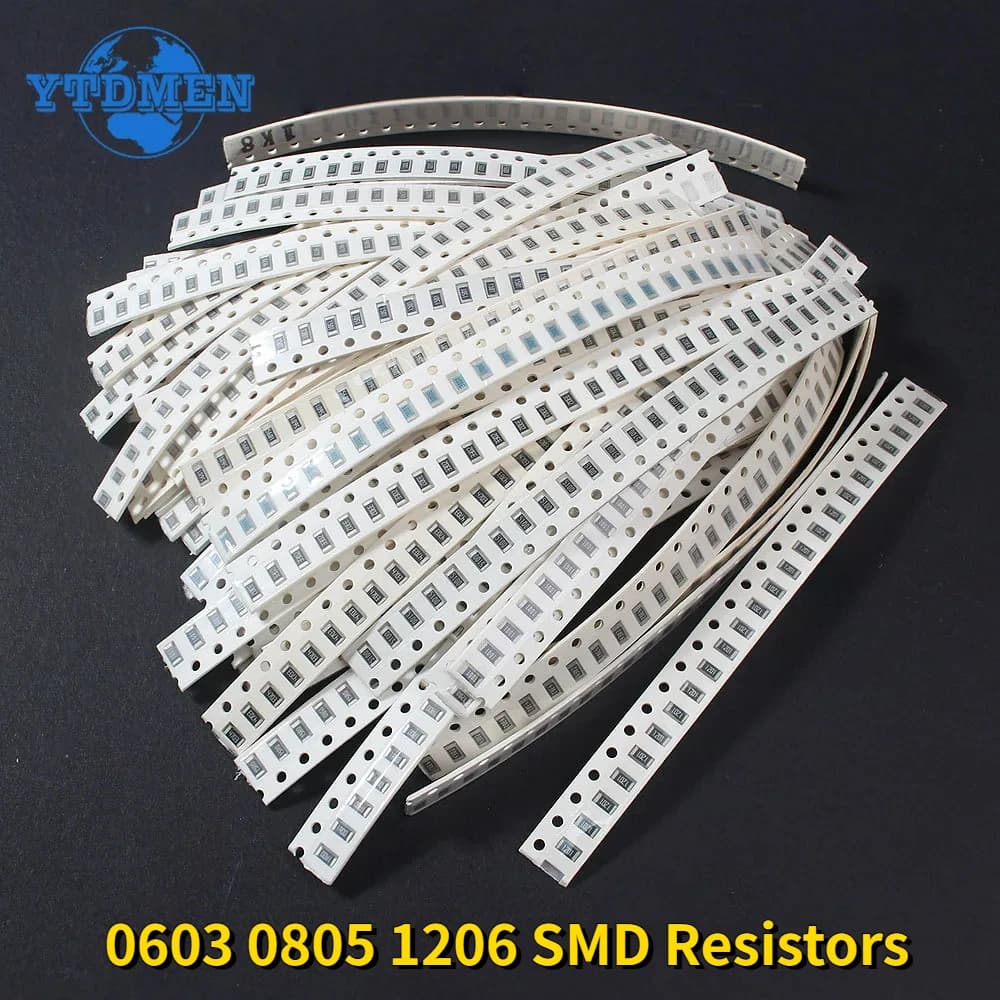 1500pcs 0603 0805 1206 SMD Resistor Kit 0ohm-10M Ohm 1% 60valuesX 25pcs=1500pcs High Precision Film Chip Resistance Kits