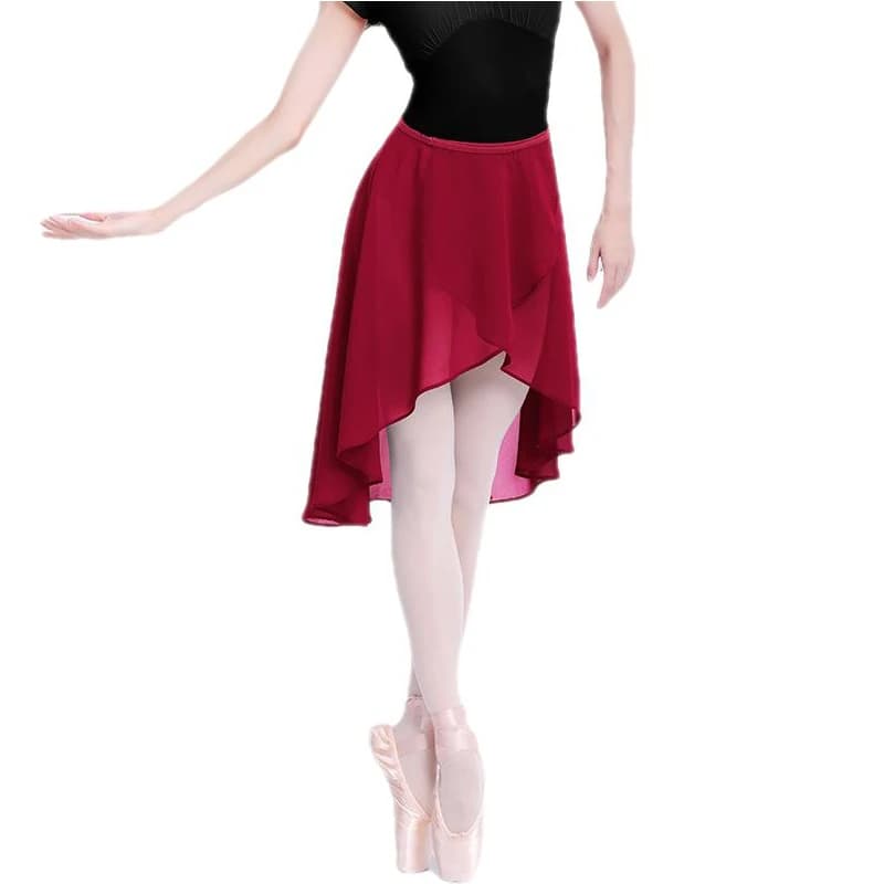 Ballet Skirt Dance Skirt Women Long Wrap Chiffon Dance Skirt Ballet Tutu Skate Skirt Adjustable Buckles Ballerina
