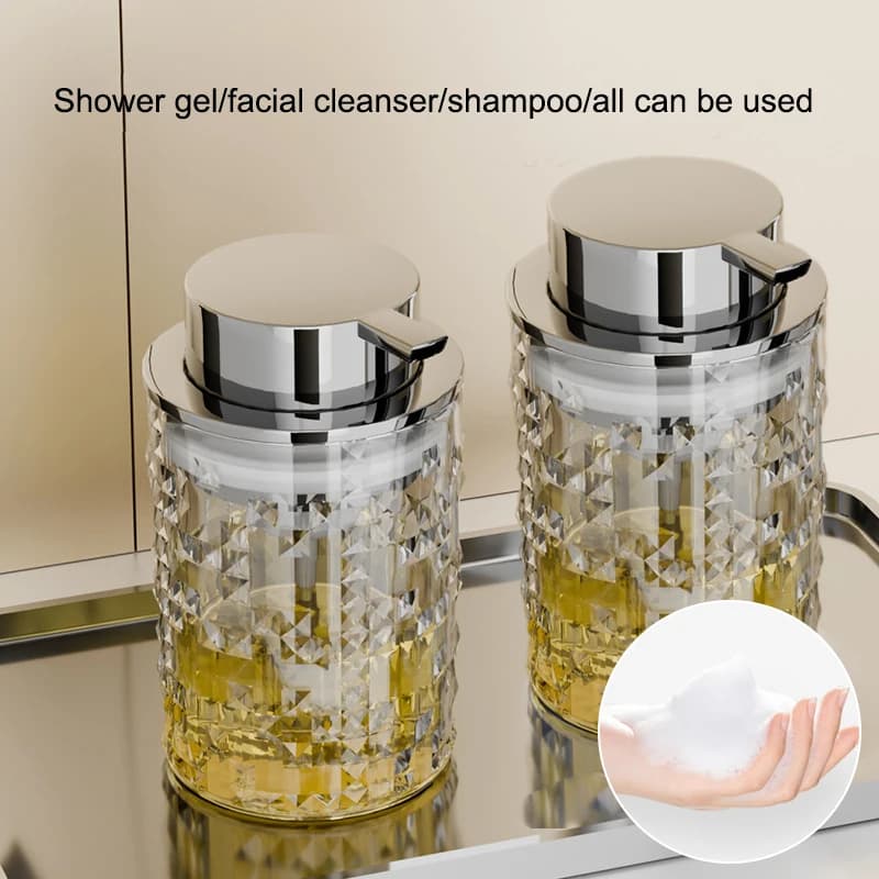Light Luxury Plastic Bottle Foam Pump Bottle Cleaning Bottle Hand Sanitizer Shampoo Dispenser Soap Liquid Bottle