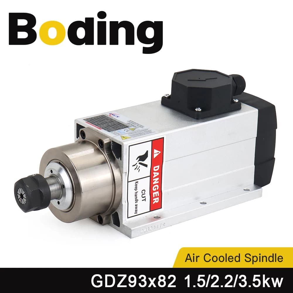 BODING 1.5KW 2.2KW 3KW Air Cooled Spindle Motor 380V 220V Chuck ER25 18000RPM 300Hz GDZ93x82 For CNC Engraving Milling Machine
