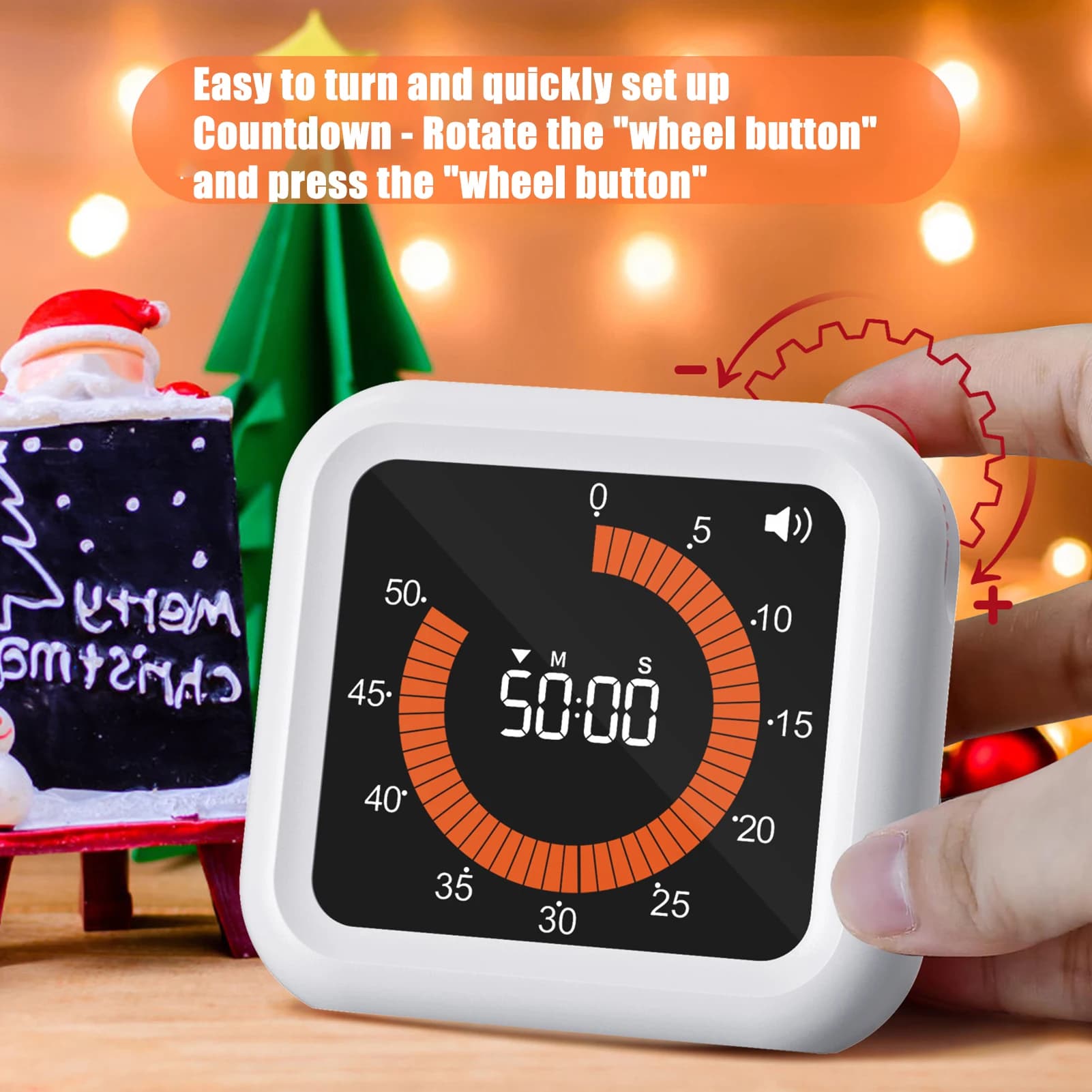 New Rotary Timer Smart Silent Visual Analog Timer for Kids and Adults Optional Alert Hour Meter for Kitchen Indoor Reading Room