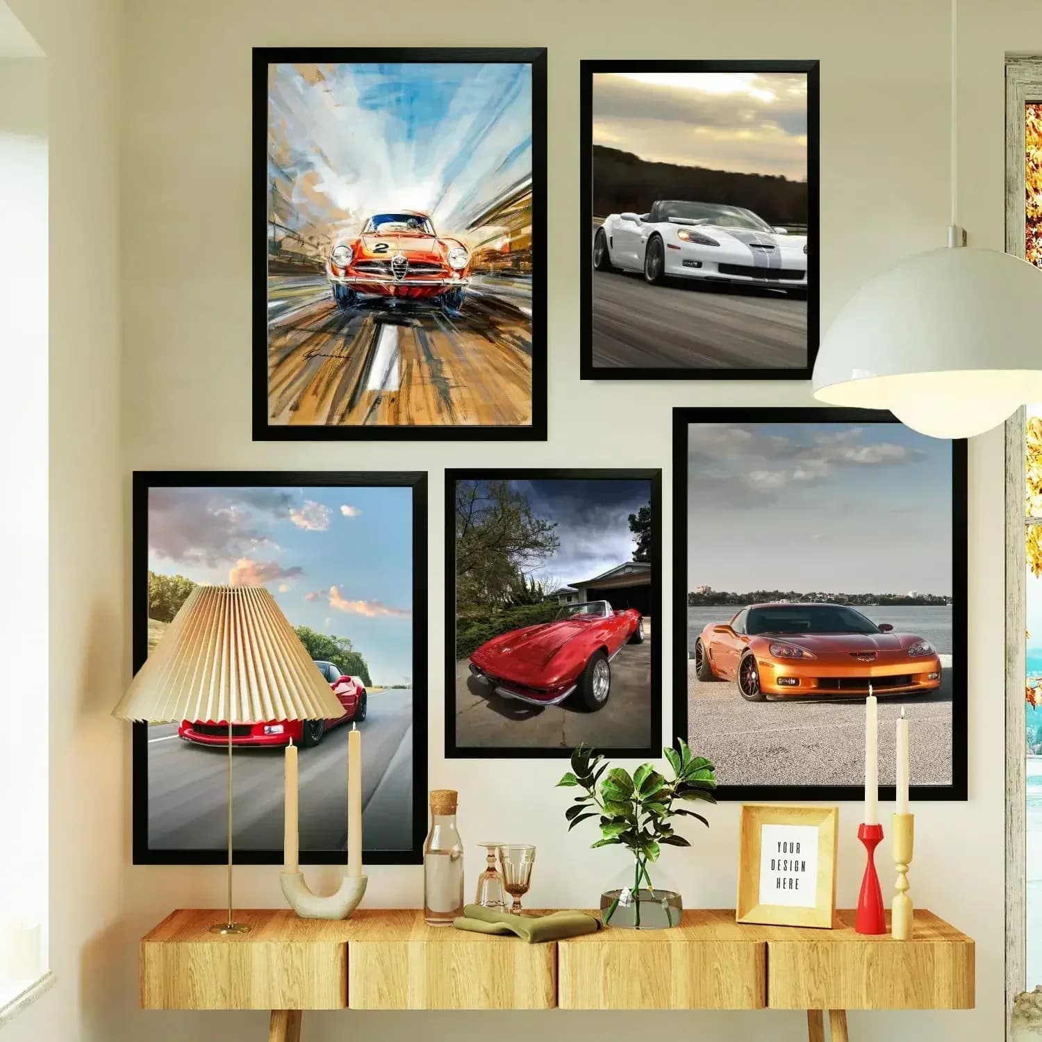 corvette Poster Prints Wall Art Canvas Painting Poster For Modern Family Living Room Home Decor