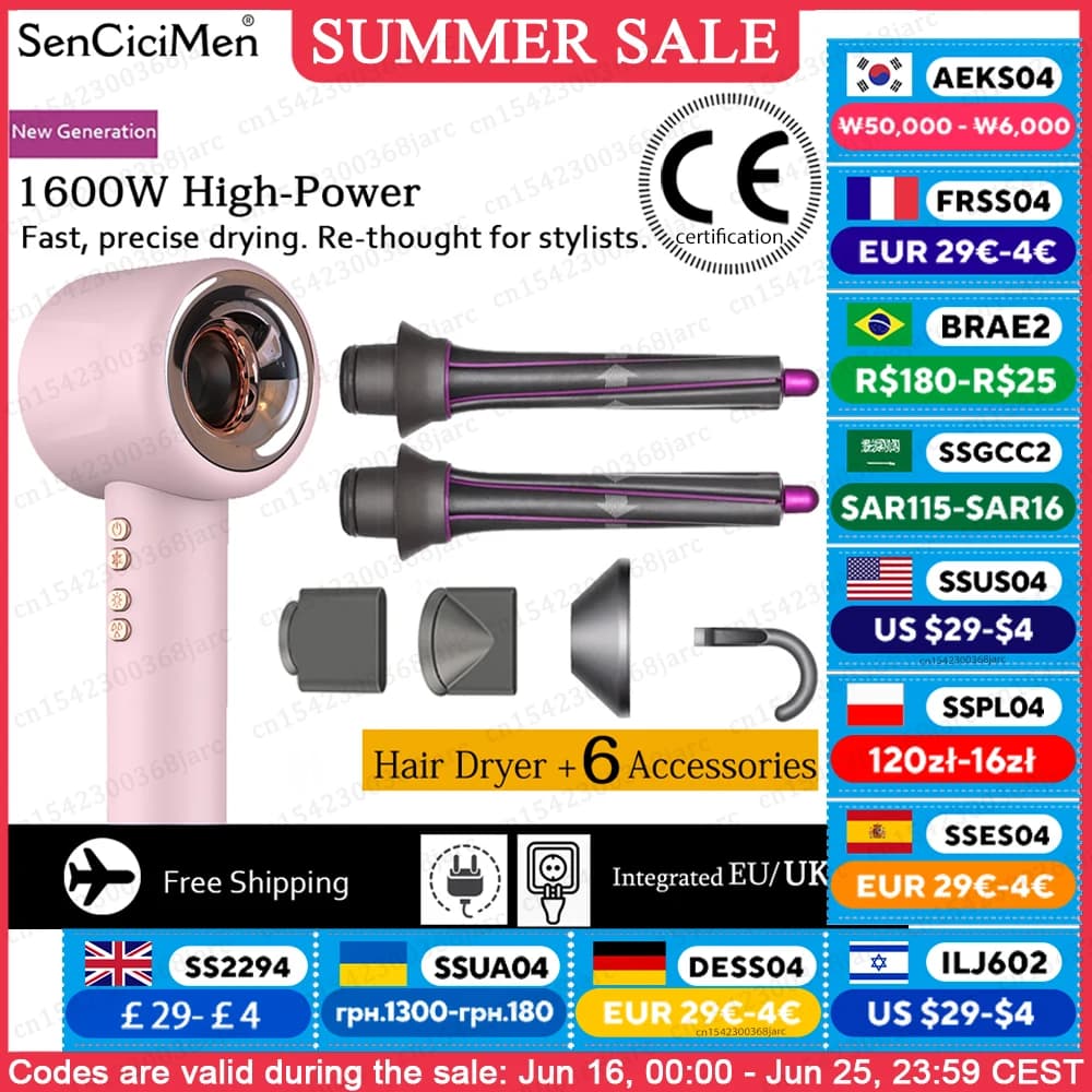 Professional Super Hair Dryer Negative Ion Quick Dry Leafless Hair dryers Salon Home Appliances Constant Temperature Hair Care