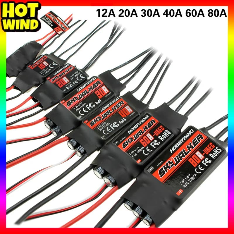 Hobbywing Skywalker Esc Brushless Speed Controller 12/20/30/40/50/60/80a For Drone Airplanes Motor Rc Model Fpv Quadcopter diy
