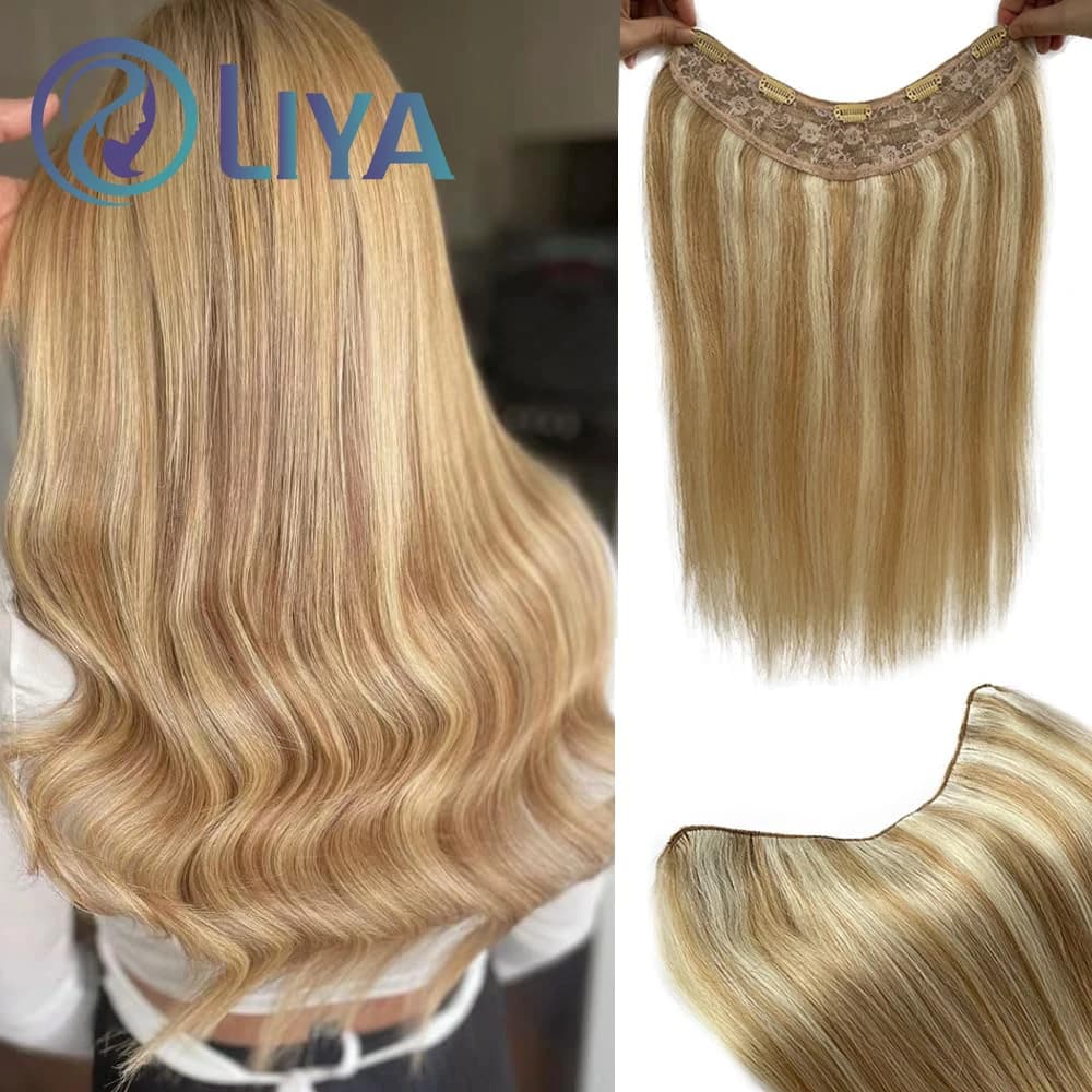 Highlight #8/613 Straight Clip In Hair Extensions 100% Human Hair One Piece 5 Clips In Human Hair Extensions 100G/Set Full Head