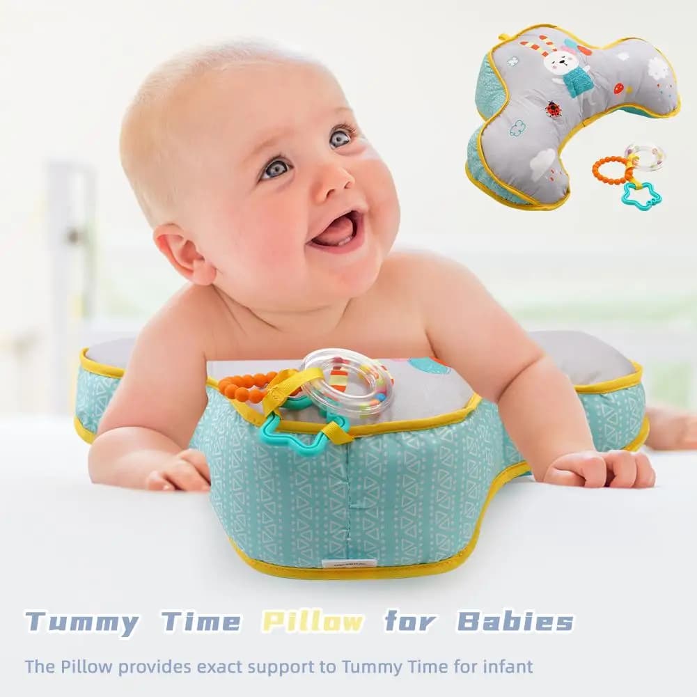 Baby Pillow Tummy Time Toy Lying Pillow High Contrast Baby Sensory Toy Double-Sided Pillows Training Gifts Birthday Head-up V8J2
