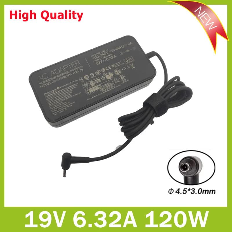 120W 19V 6.32A 4.5*3.0mm PA-1121-28 Laptop AC Charger Adapter For Asus ROG Notebook Power Supply G501JW UX501J G501VW UX501J