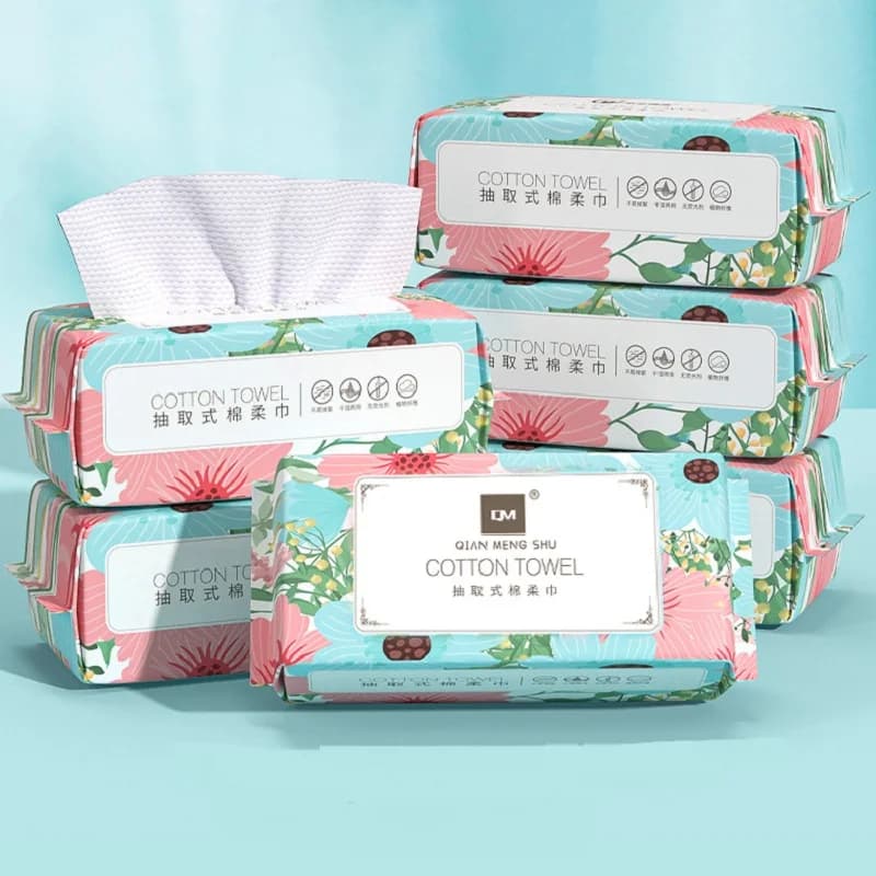 Flower face towel, pure cotton disposable face towel, thickened makeup remover pad, soft cleansing pad, face towel Facial makeup