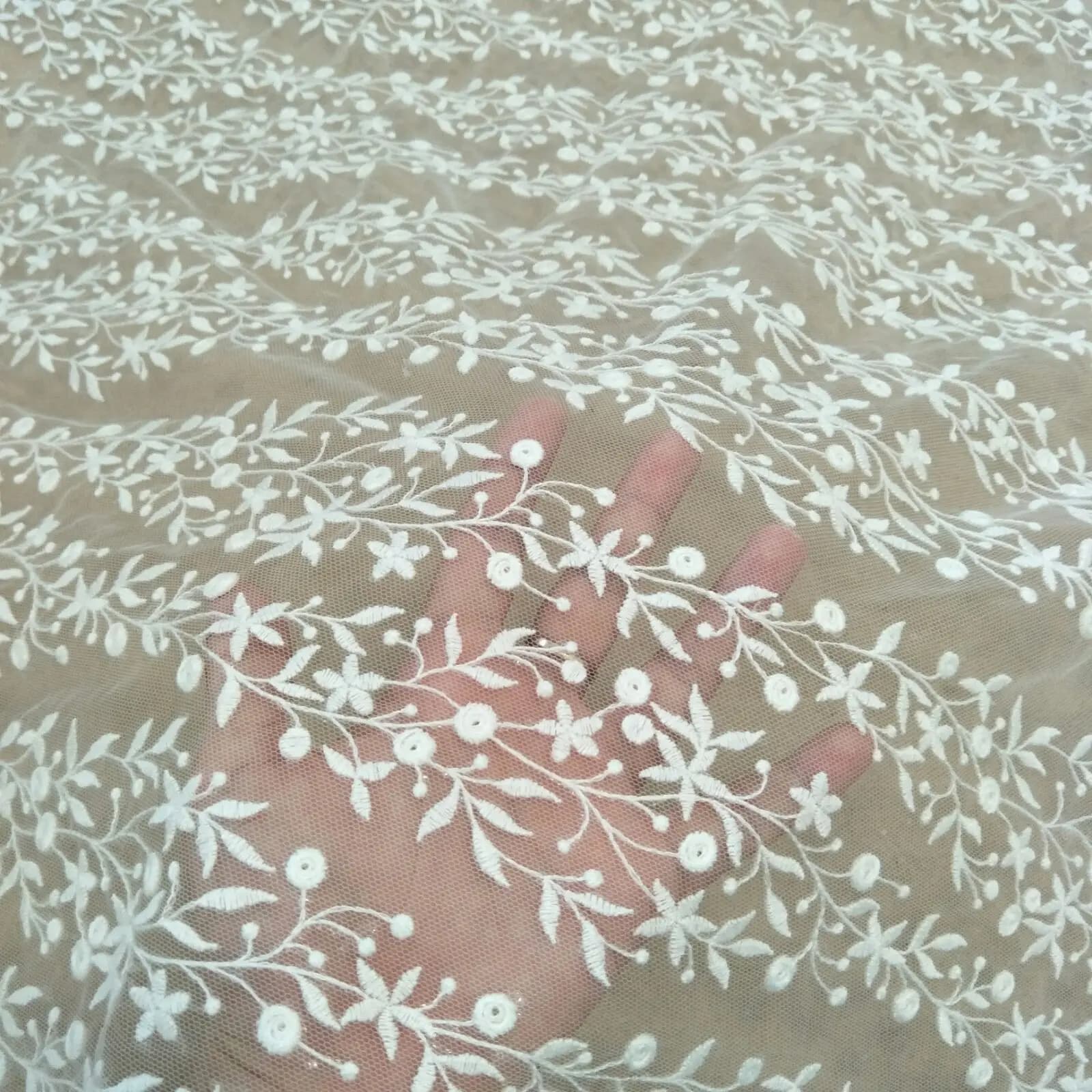 2024 unique New lace wedding dress diy fabric with sequins width 135cm sold by yard