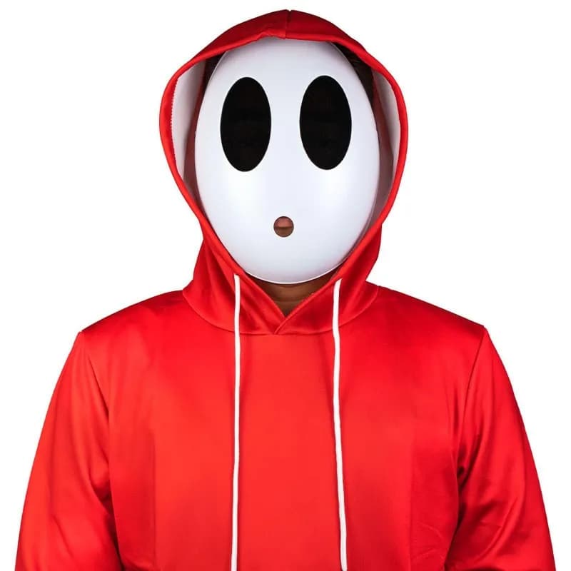 Game Super Luigi Bros Shy Guy Mask Creative Halloween Personality Cosplay Unisex Full Face White Masquerade Accessories Prop