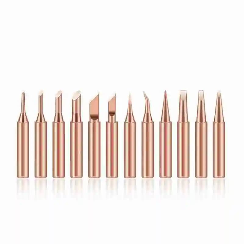 10Pcs Soldering Iron Tip Pure Copper 900M Soldering Iron Head Set Inside Hot Bare Copper Electric Soldering Iron Welding Tools
