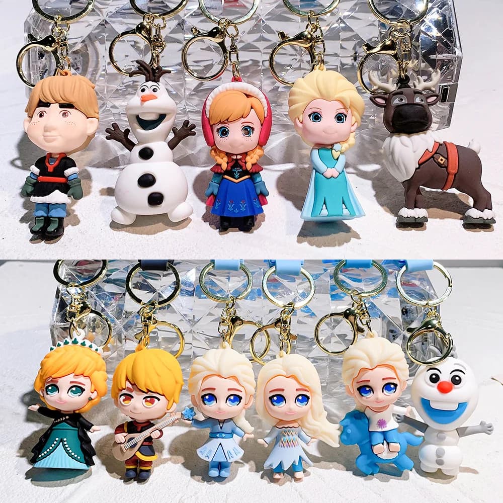 Frozen Princess Lisa Key Pendant Cartoon Silicone Car Keychain Cute Creative Gift Keychain