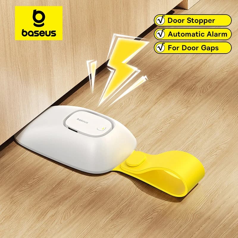 Baseus Door Stopper Alarm Home Security Anti-theft Portable Pressure Door Stop Block Hotel Travel Safety Protection Sound Alarm