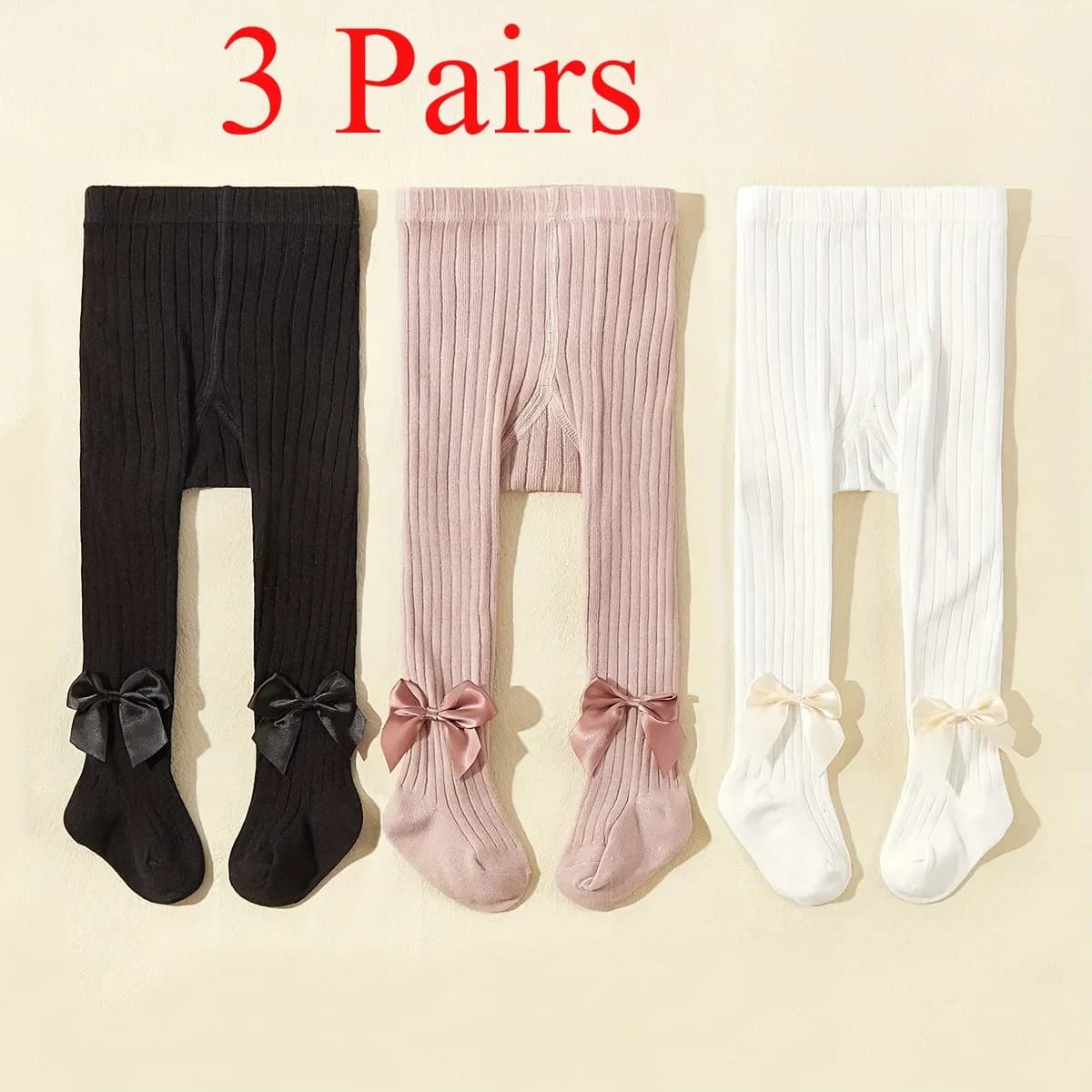 3/1 PCS/Set Kids Tights Spring Autumn Princess Bowknot Girls Fashion Comfortable Breathable Cotton Pantyhose for Babies Stocking