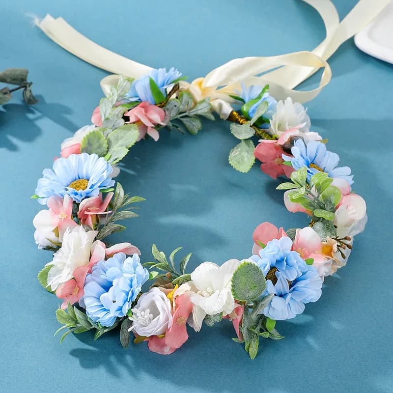 Flower Leaf Headband Tiara For Women Bride Hairbands Party Wedding Bridal Hair Accessories Jewelry Band Crown Tiara Headband