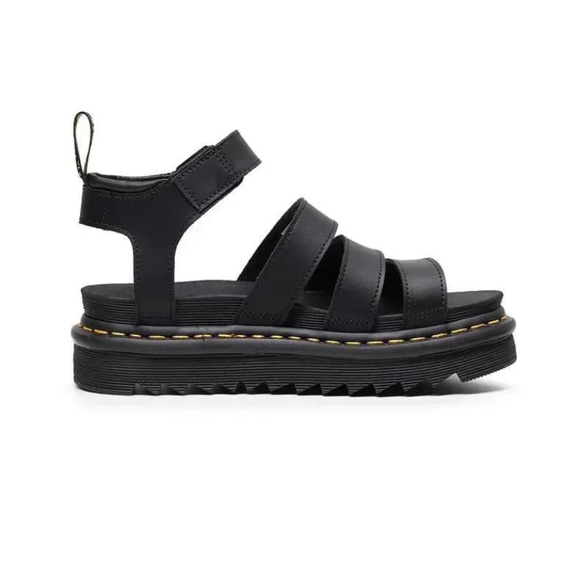 Summer 2025 Classic Leather Sandals Ladies Roman Buckle Open Toe Beach Shoes Thick Bottom Leather Fish Mouth Trifle Sandals 43