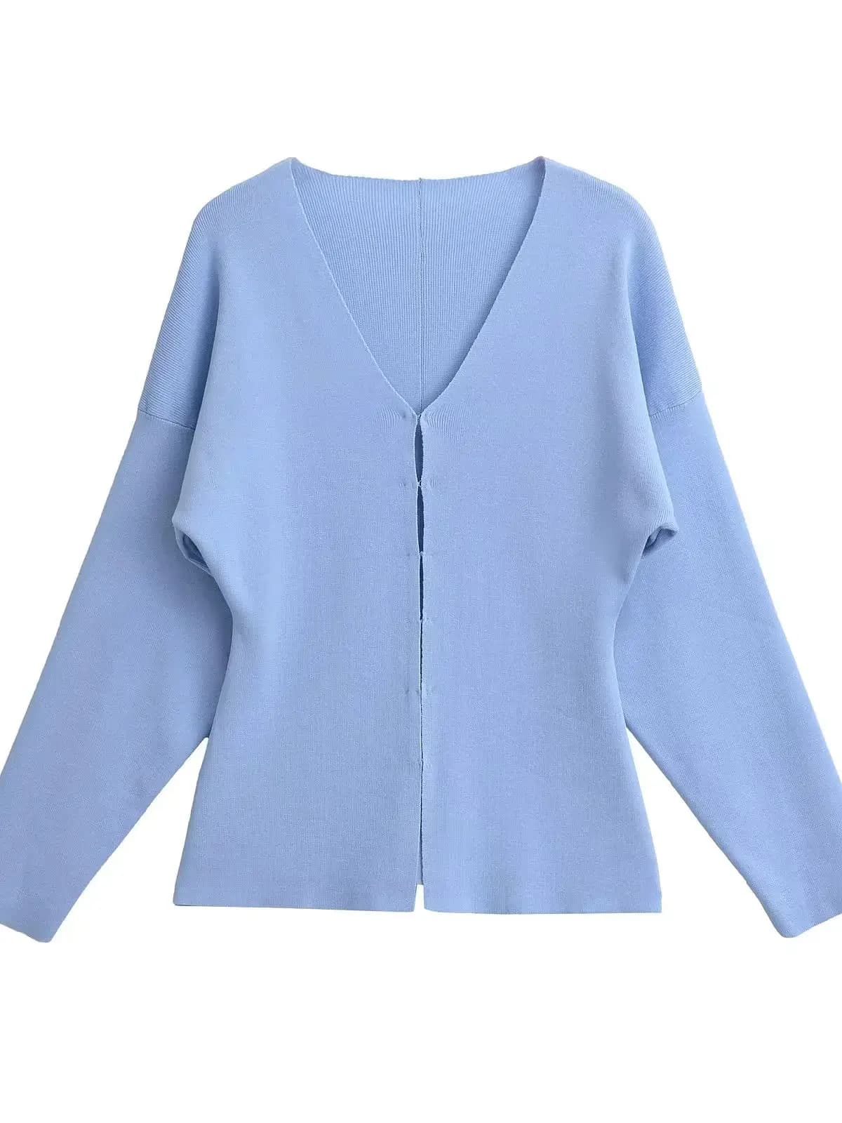 XNWMNZ 2024 Women's Fashion Fit V-neck Knitted Cardigan or Elastic High waisted Knit Skirt High Street Female Two Piece Set