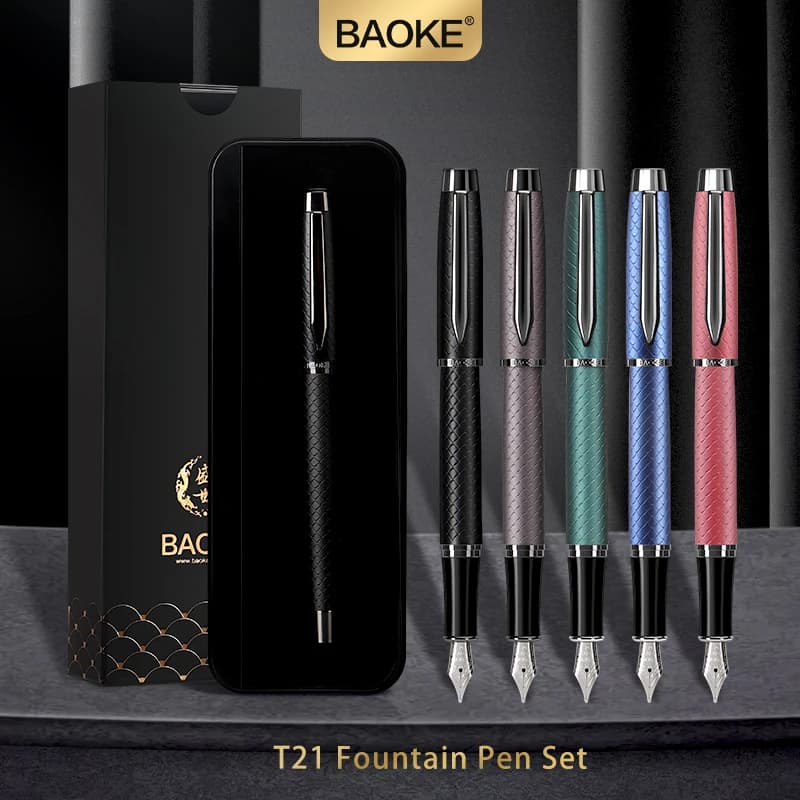 BAOKE T21 Luxury Fountain Pen Gift Set Carbon Ink SAC