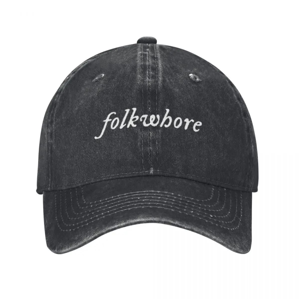 Folkwhore White Baseball Caps Vintage Denim Washed Headwear Unisex Style Outdoor Running Hats