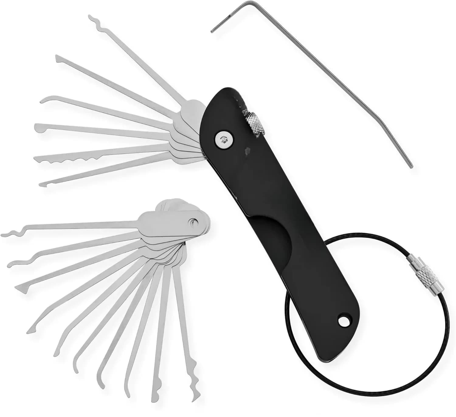 21pcs Compact Lock Picking Set Rust-resistant Versatile Door Open Keys Key Replacement Convenient Mini Hooks Remover Kit