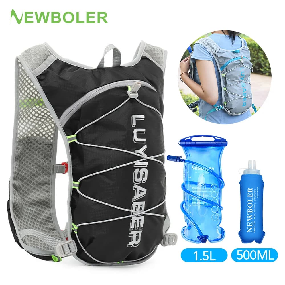 Outdoor Trail Running Backpack Ultralight Women Men Running Race Hydration Vest Marathon Bicycle Bag for Marathon Cycling Hiking