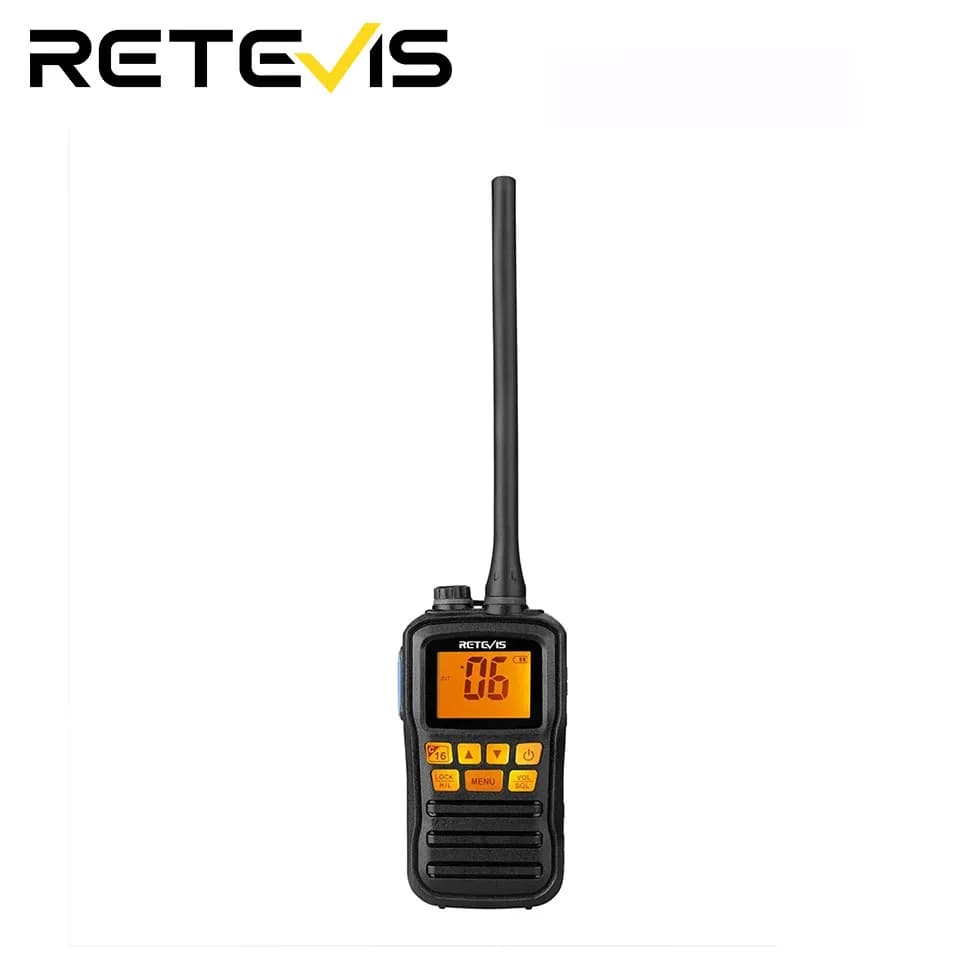 Retevis RM01 VHF Marine Radio Transceiver IP67 Waterproof Handheld Walkie Talkie Float Vessel Talk Two Way Radio for Boat NOAA