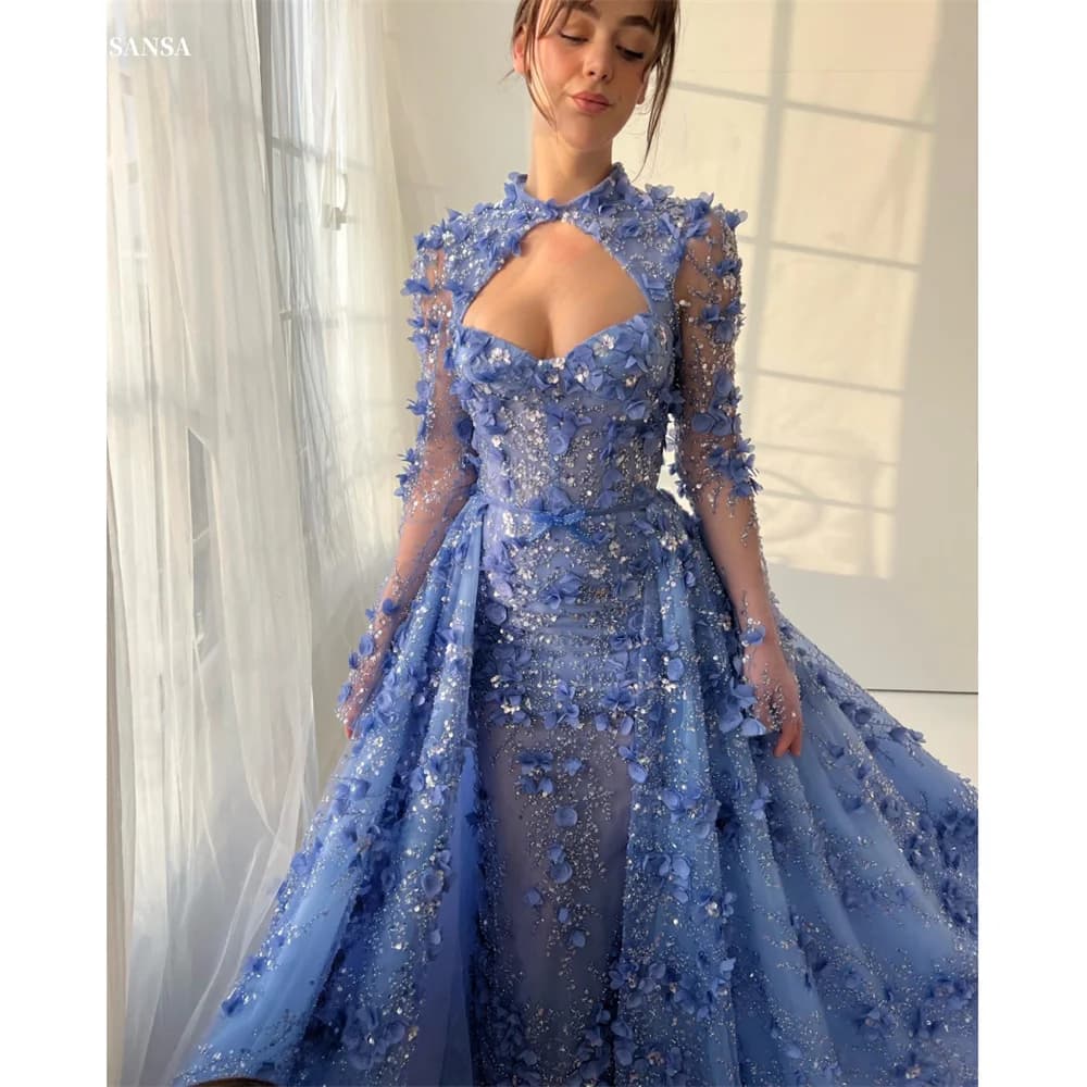 Sansa Customized Off Shoulder Sheath Prom Dresses Tiered Ruffle New In Dresses Detachable Train Court Train Evening Dresses 2025