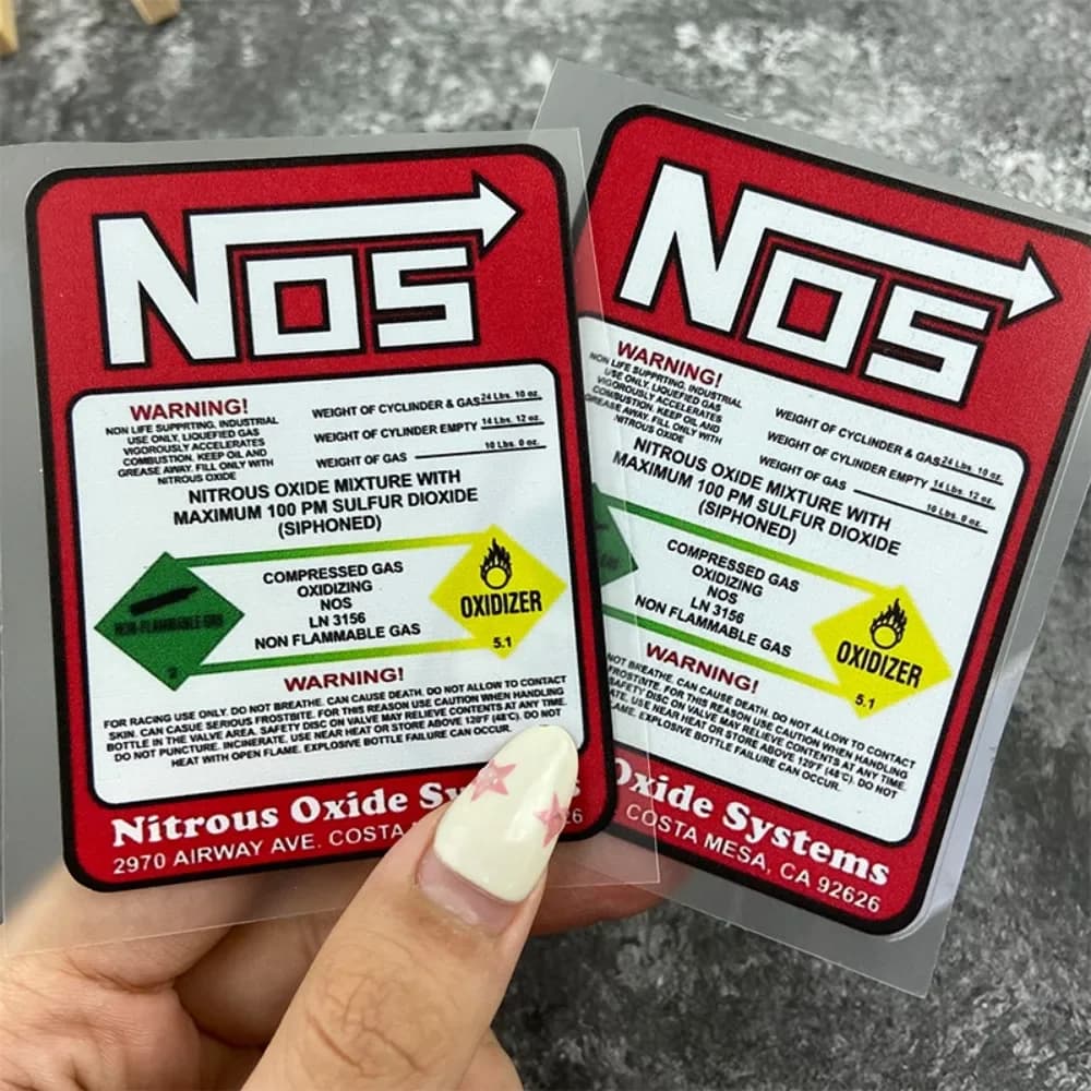 NOS Motorcycle Stickers Nitrogen Acceleration Decorative for Motorbike Fuel Tank Helmet Scooter Body Vinyl Decals Letters Decor