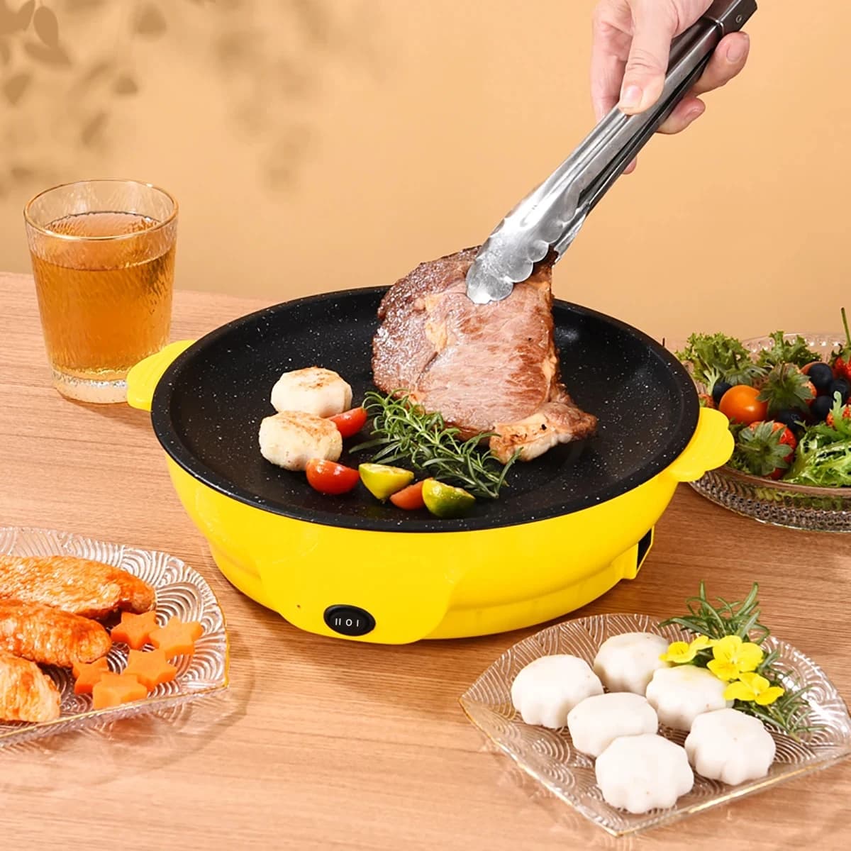 220V Multifunctional Electric Baking Tray Koekenpan Niet-Plakkerige Grill Geroosterde Pan Fornuis Barbecue Keuken Tool