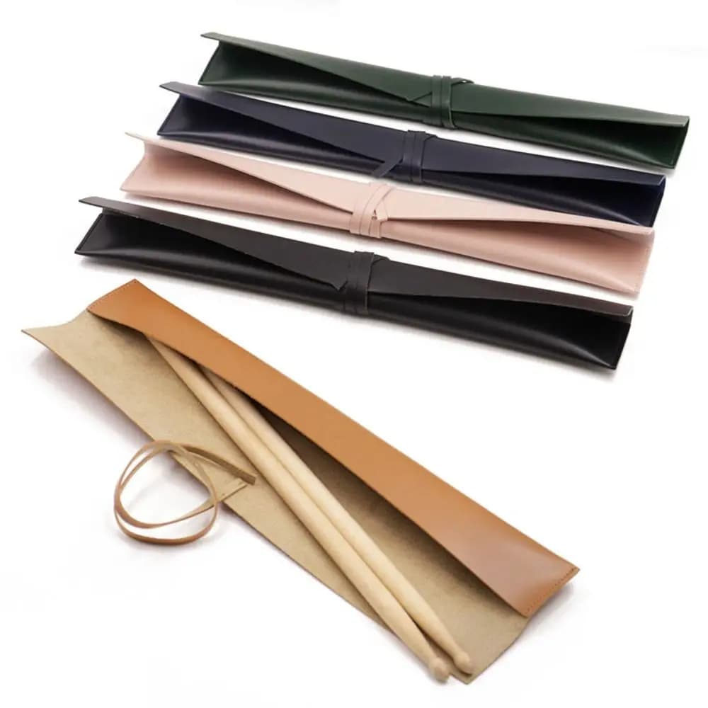 PU Leather Drumstick Storage Pouch Strap Design Portable Drum Sticks Bags Percussion Accessories Waterproof