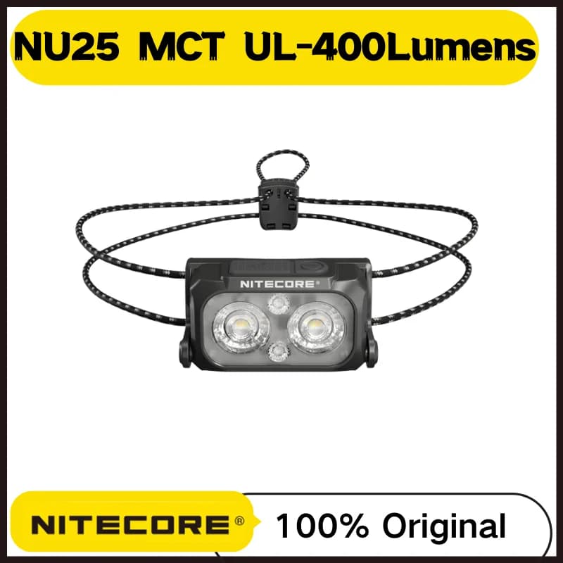 NITECORE NU25 MCT UL 400Lumens USB-C Rechargeable Headlamp Built-in 650mAh Battery for outdoor activities Lighting