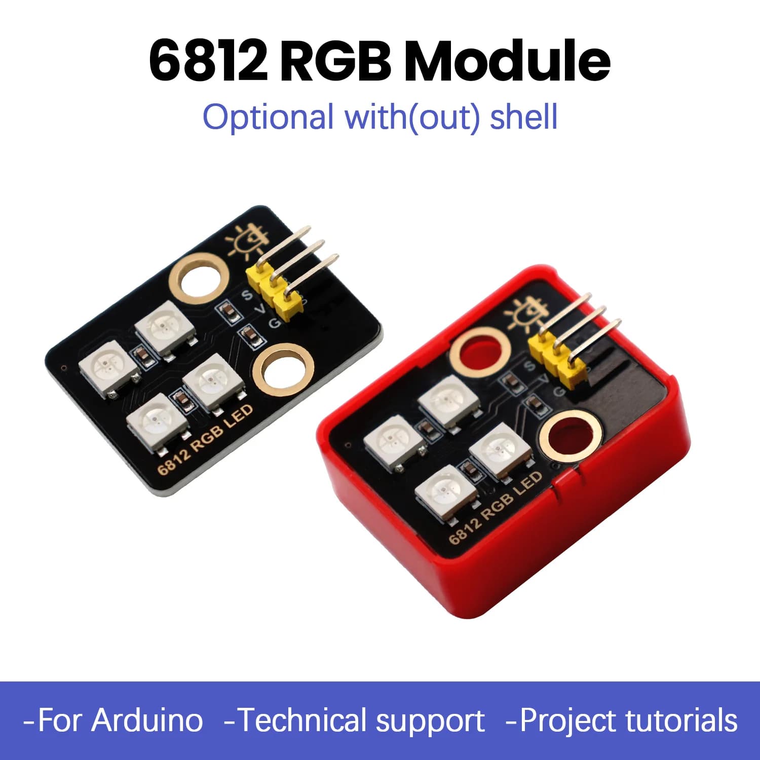 Keyestudio 6812 RGB Module For Arduino Optional With/without Shell Compatible With Lego Diy Electronic Building Blocks