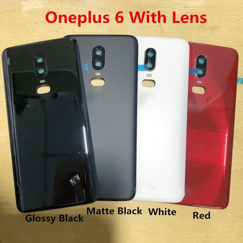 Oneplus6 Housing For Oneplus 6 One Plus 6.28" Glass Battery Back Cover Repair Replace Door Phone Rear Case + Camera Lens