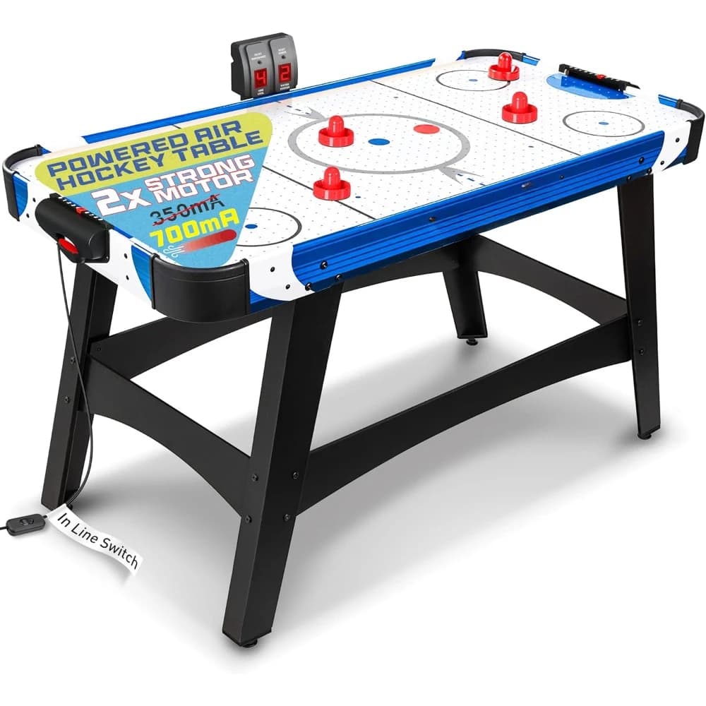 58" Air Hockey Game Table with 2X Stronger Motor, Digital LED Scoreboard, Puck Dispenser & Complete Accessories