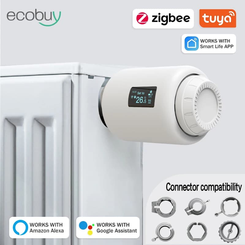 Tuya Smart Zigbee 3.0 Thermostatic Radiator Valve Zigbee/Wifi Thermostat Thermostatic Head Temperature Smart Life Google Alexa