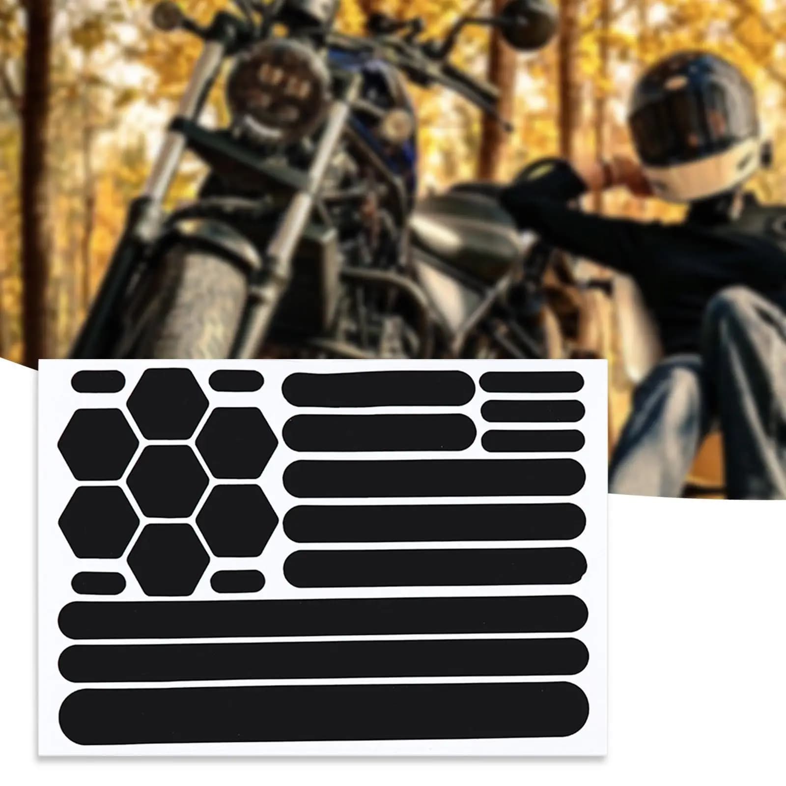 Motorcycle Sticker Reflective Gear Reflective Black Stickers Motorcycle Reflective Tape for Helmet Cars Trailers Bikes premium