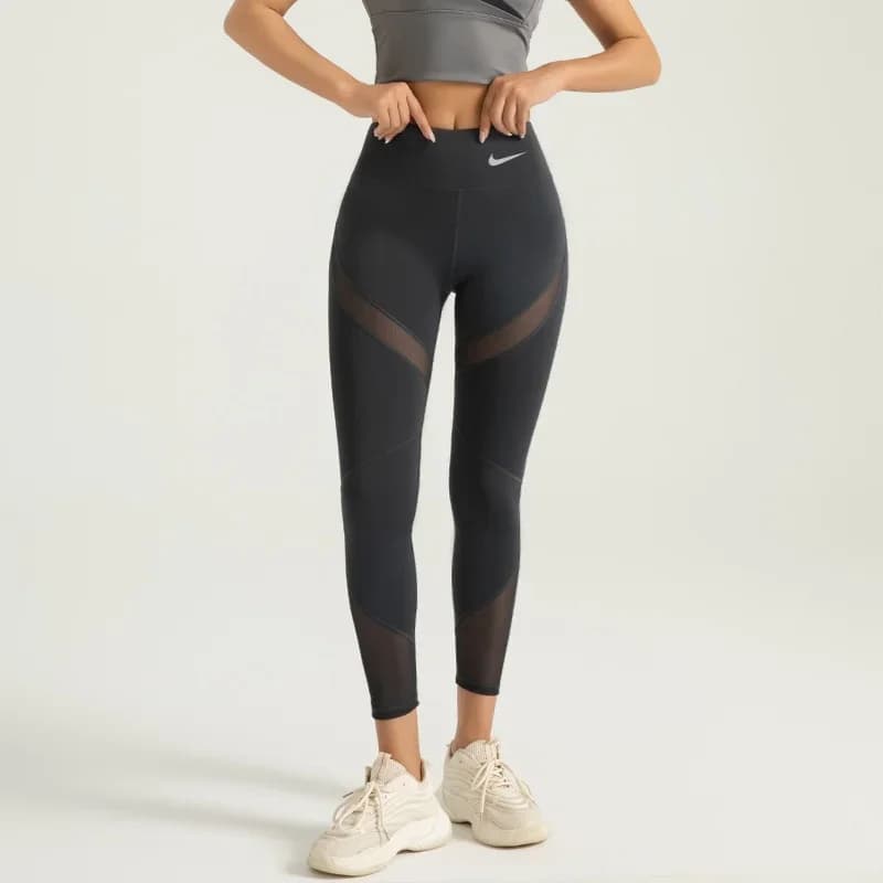 Nike Yoga Pants Women High Waisted, Elastic Mesh, Comfortable Mesh Splicing Tushy-ups Yoga Fitness Pants