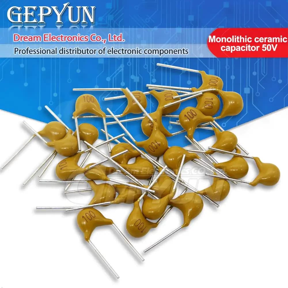100Pcs monolithic ceramic capacitor 50V 10PF ~ 10UF 22PF 47NF 220NF 1NF 4.7UF 1UF 100NF 330NF 0.1UF 102 104 105 106 103