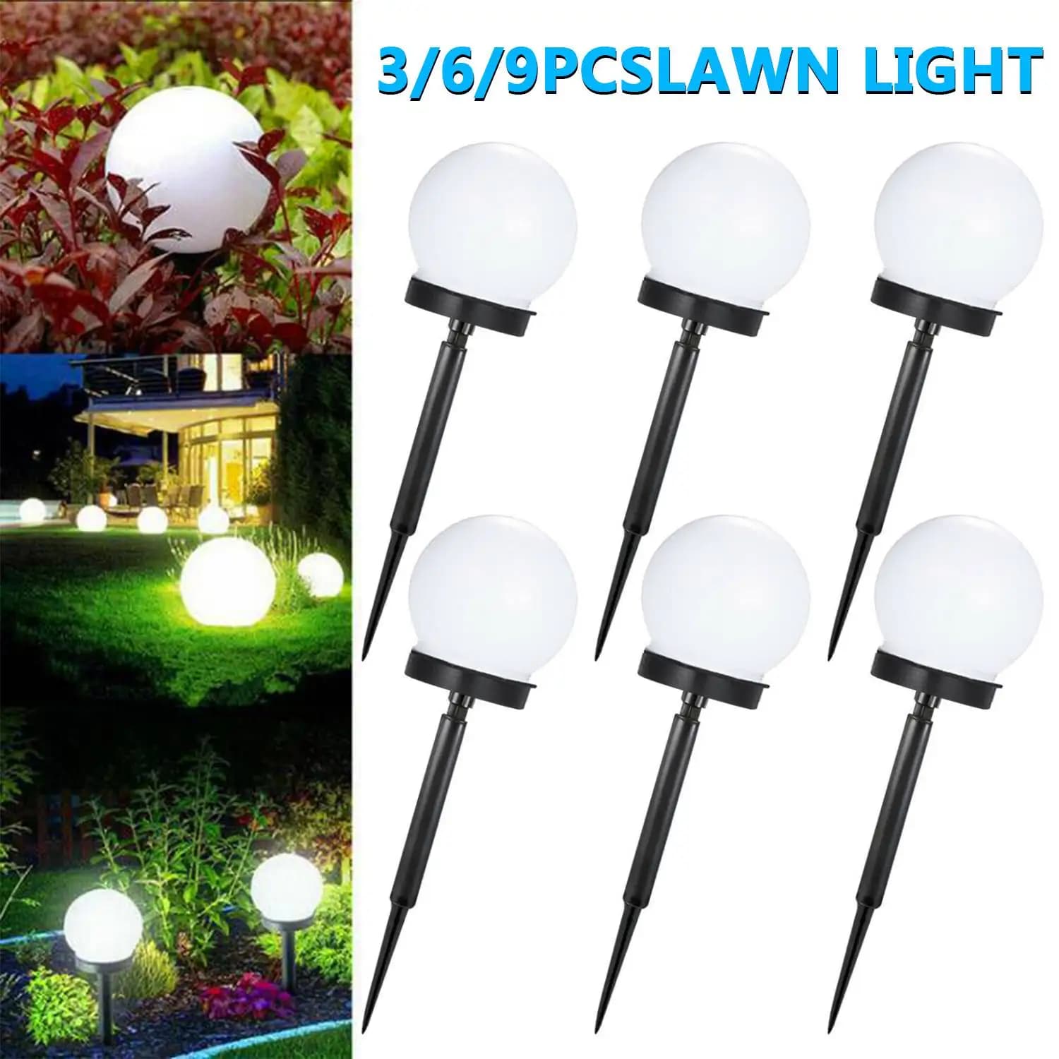 9PC Solar Light Outdoor Solar Garden Light Solar Pathway Landscape Light Waterproof Solar Lawn Lamp For Home Yard Patio Driveway