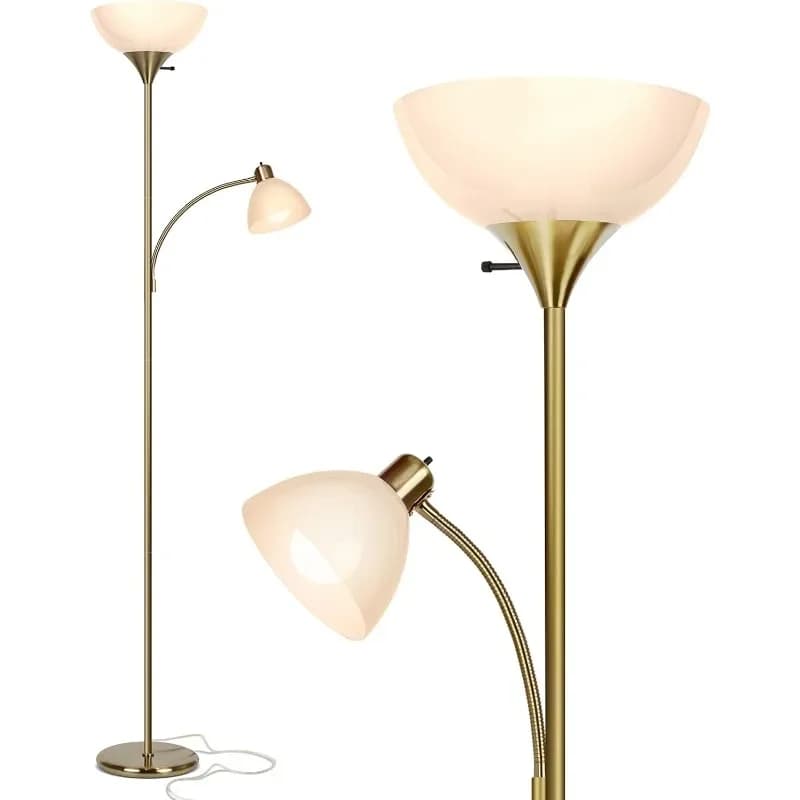 Dome Plus LED Floor lamp, Torchiere Super Bright Floor Lamp with Reading Lamp for Living Rooms & Offices